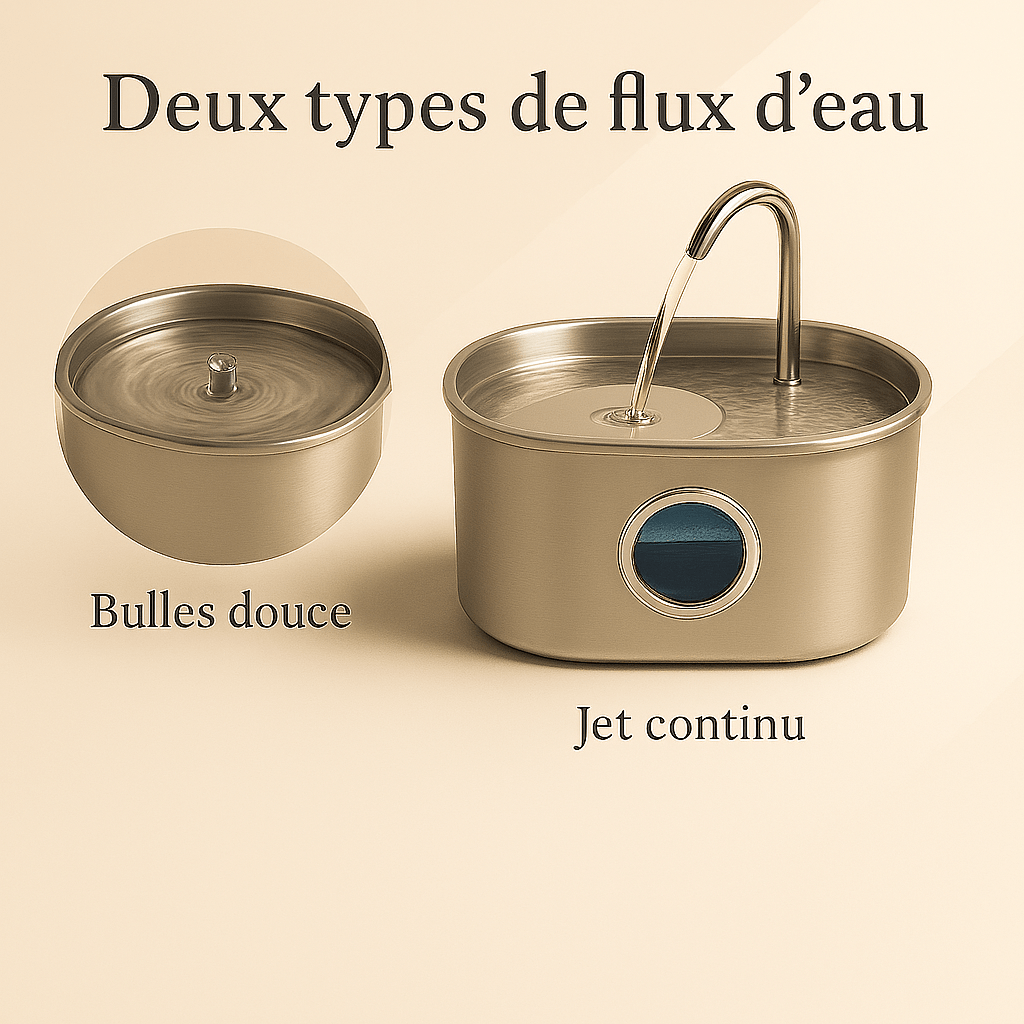 Clairinox™ – Fontaine à eau pour chat 3.2L en acier inoxydable | Ultra silencieuse avec filtre, LED bleue & capteur intelligent | Design premium Felinor - FELINOR
