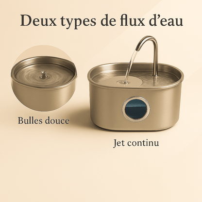 Clairinox™ – Fontaine à eau pour chat 3.2L en acier inoxydable | Ultra silencieuse avec filtre, LED bleue & capteur intelligent | Design premium Felinor - FELINOR